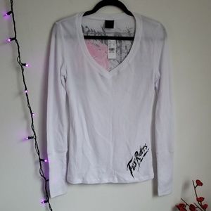 FOX Racing White V-Neck thermal